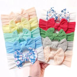 Europa Kinder Mädchen Baby Bowknot Stirnband Turban Kopf Wrap Kinder Prinzessin Haarband Stirnbänder Bandanas Haar-accessoire 5 teile/satz