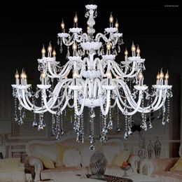 Chandeliers Modern Large Crystal For Els Bohemian Lights White Chandelier Lighting Stairs Long Fixture Maria Theresa