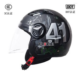 Motorcycle Helmets Retro Open Face Helmet For Man DOT Approved Vintage Racing Motor 3/4 Scooter Motoebike Safety Cap