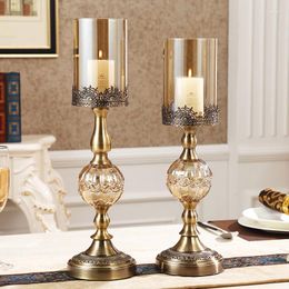Candle Holders LuxuryEurope Glass Crystal Metal Candlestick Candelabros Para Velas Wedding Centrepieces Home Decor