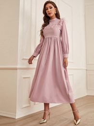 Casual Dresses Women Elegant Midi 2023 Spring Autumn Long Sleeve Tassel Solid Slim Swing Turkish Evening Party Robe Vestido