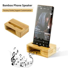 Handmade Cell Phone Bamboo Wood Phone Holder Sound Speaker Wood Craft Accessories