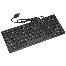 Keyboards with Thai Arabic Russian Hebrew sticker Black Ultra thin Quiet Small Size 78 Keys Mini Multimedia USB Keyboard For Laptop PC G230525