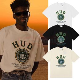 Mens Summer New T Shirt Womens Fashion Green Letter Printing Tees Hip Hop Loose Cotton Clothing Size S-XL