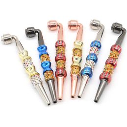 Smoking pipe Creative straight rod bead detachable metal pipe, popular new pipe in Europe and America