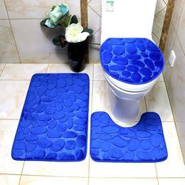 3pcs/Set Bath STAN FALLANL ANTICLEST ABRESBENT WAN WAN BUBLESTONE MATE CAPE Крышка крышки U -образной контурной накладки мягкие коврики коврики ковров