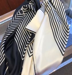 Cravat BihBf Swedish niche toteme striped pattern large scarf ins multipurpose Silk square towel square towelclassic allmatch ha515001047