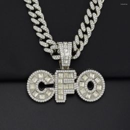 Pendant Necklaces CFO Letter Hip Hop Men Women Necklace Cuban Chain Iced Out Bling HipHop Fahion Party Jewelry Accessory