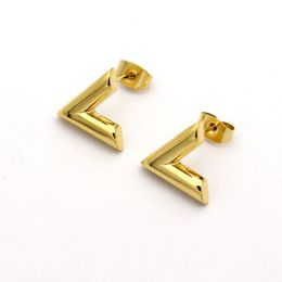 Cute Size Women Designer Studs Smooth Surface Classic Stainless Steel Luxury Earrings