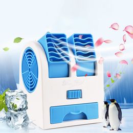 Other Home Garden USB Mini Air Conditioner Portable Personal Cooling Fan Double Air Outlet Summer Desktop Air Cooler Fan 230525