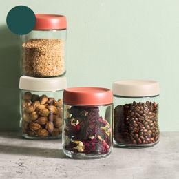 Pin Tu Sealed jar Household storage tank Glass round with lid kitchen grain storage box Dried fruit jar