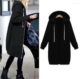 Women's Hoodies Women Warm Winter Fleece Hooded Parka Coat Overcoat Long Jacket Outwear Zipper Female S-5XL Plus Size Sweatshirt