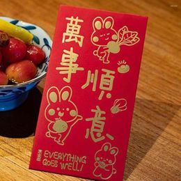 Confezione regalo 1 set di buste rosse in carta per cartoni animati Anno cinese Borsa per imballaggio di denaro Invito a una festa Biglietto di auguri Regali per bambini
