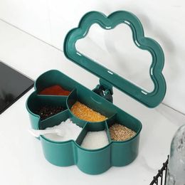 Storage Bottles Seasoning Box Lidded Dust-proof PP Divided Kitchen Spices Container Cooking Utensils Separated Sealing Spice