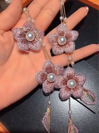 Dangle Earrings Pearl Flower Tassel Summer Retro Design Long Earings Women Bohemian Fashion Jewellery