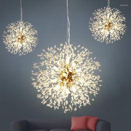 Chandeliers Nordic Crystal Chandelier Modern Dandelion Ceiling Lamp Living Room Bedroom Dining Interior Decorative