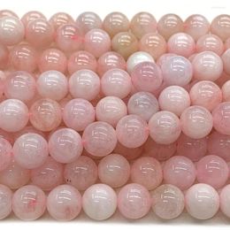 Loose Gemstones Veemake Natural Genuine Pink Morganite Gemstone DIY Necklaces Bracelets Round Beads For Jewellery Making Design 07550