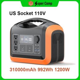 Protable Solar Battery 992Wh US Socket 110V 1200W AC Power Station for Home Outdoor Camping Fishing Emergency Power Supply