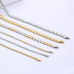 Chains MxGxFam Titanium Steel Chain Snke Necklaces 55 Cm Jewellery For Men Gold Colour / White 2 Different Size