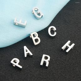 Charms 10pcs Alphabet A-Z Letters Square Beads Initial Stainless Steel Alphabets Bracelet Necklace DIY Accessories