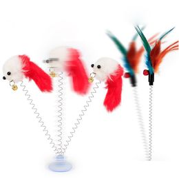 Cat Toys Mticolor Random Color Pet Stick Feather Black Coloured Pole Like Birds With Small Bell Drop Delivery Home Garden Supplies Dhgky