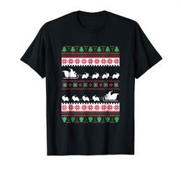 Men's T Shirts Havanese Santa's Reindeer Christmas Ugly T-Shirt-Men's T-Shirt-Black