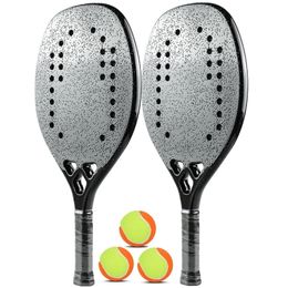 Tennis Rackets Racket Beach Tennis Racket EV Surface Outdoor Sports Men and Women Raquete Beach Tennis Carbono with Protective Bag 230525