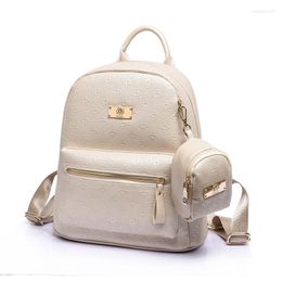 School Bags Women Backpack Small Size Black PU Leather Women's Backpacks Fashion Girls Female Back Pack