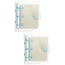 2x Portable Lovely 3 Ring Binder Notebook Loose-leaf Small Notepad Creative For Office Home Decor Gift