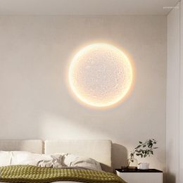 Wall Lamp Led White Moon Gypsum Lighting Fixture Embedded Downlight Sconce Bedroom Bedside Aisle Living Room Decor Light