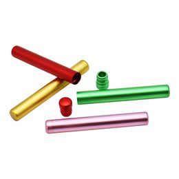 Latest Smoking Pocket Colourful Aluminium Alloy Portable Preroll Rolling Roller Herb Tobacco Cigarette Cigar Holder Stash Case Horn Cone Seal Storage Tube