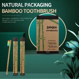 Border Einzel-Bambus-Zahnbürsten-Set, natürliches Bambus-Zahnbürsten-Tabletten-Set, 10er-Pack, Zahnbürste von Bamboo Products