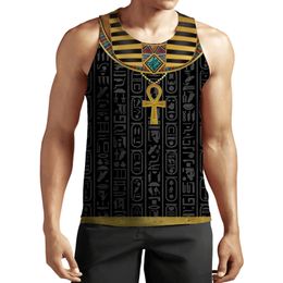 New 3D Printing Funny Summer Ancient Egyptian Pharaoh Graphic Tank Top Fashion Men Women Tracksuits Crewneck Vest Plus Size S-6XL Harajuku003