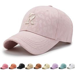 Ball Caps R Alphabet Embroidery Baseball Cap For Men Women Solid Color Simple Summer Outdoor Visor ed Soft Cotton Casual Sun Hat 230525