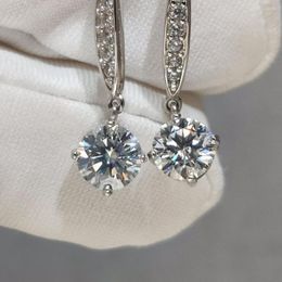 Dangle Earrings Inbeaut 925 Silver 1 Ct Moissanite Drop Excellent Cut Pass Diamond Test Total 2 D Colour