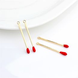 6pcs New Korean Match Matchstick Charms For Jewellery Making DIY Necklace Earrings Earring Bracelets Key Chain Charms Supplies