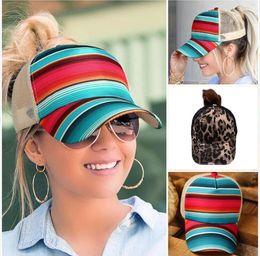 Party Hats 60 Styles High Messy Buns Trucker Ponycap Hat Hallow Out Sunflower Mesh Baseball Caps Outdoor Sports Women Sunflower Ponytail Hat Q117