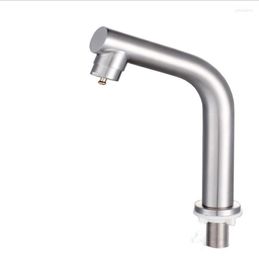 Bathroom Sink Faucets G1/2 304 Stainless Steel Deck Installation Single Cold Basin Faucet Touch-control Style Kitchen/Bathroom Brushed Tap