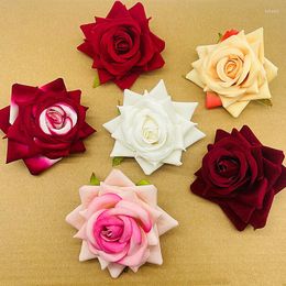 Decorative Flowers 10pcs 10cm Artificial Silk Rose Head Diy Decor Vine Flower Wall Wedding Party Decoration Gold