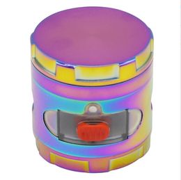 Smoking pipe Metal smoke grinder with missing corners and drawers 63mm 4-layer zinc alloy dazzling smoke grinder