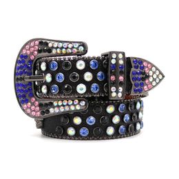 2023 Mens women designer belts bb belt with multicolor rhinestone ceinture for gift or party