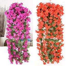 Decorative Flowers Violet Artificial Flower Party Decor Simulation Valentine's Day Wedding Wall Hanging Outdoor Garden Orchid Fake