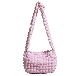 Evening Bags 2023 Plaid Quilted Puff Bubble Fabric Hobo Bag Light Weight Pleated Wpmen Handbag Large Travel Street Shoulder Purse Cloud