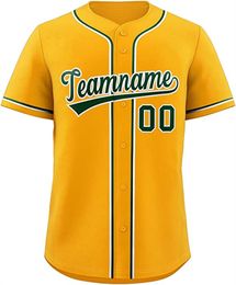 Custom Baseball Jersey Personalized Stitched Hand Embroidery Jerseys Men Women Youth Any Name Any Number Oversize Mixed Shipped Yellow 2605015