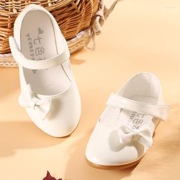 Flat Shoes Children's Spring 2023 Girls Leather Princess White Fashion Bow Single