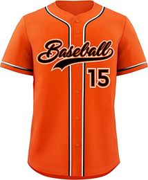 Maglia da baseball personalizzata Maglia da ricamo a mano cucita personalizzata Uomo Donna Gioventù Qualsiasi nome Qualsiasi numero Oversize Misto Spedito Arancione 2605018