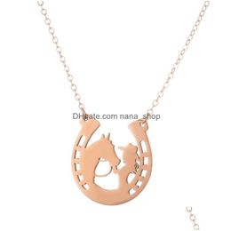 Pendant Necklaces New Movie Horse Girl Neckalce Stainless Steel And Necklace Jewelry Drop Delivery Pendants Dhxev