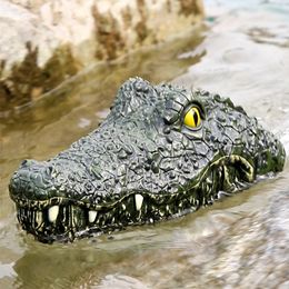 Electric/RC Animals RC Boat Ship Toy Simulation Head 2.4G Remote Control Joke Alligator Decoy Electric Toys Summer Water Spoof Toys gift 230525