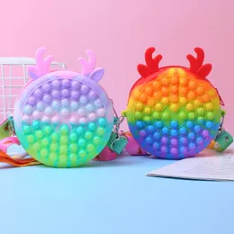 POP Decompression Toys Silica Gel Children Cartoon Rainbow Unicorn Princess Oblique Package