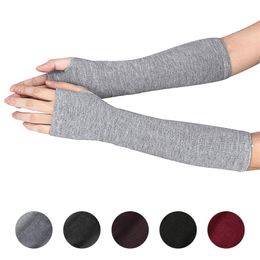 Five Fingers Gloves Knitted Long Wrist Arm Hand Women's Warm Solid Winter Fingerless Women Girl Guantes Invierno Mujer Luvas